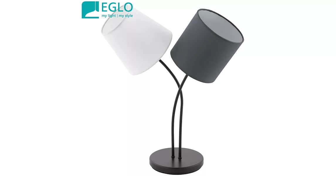 【EGLO】歐風雙色布罩檯燈(含燈泡)