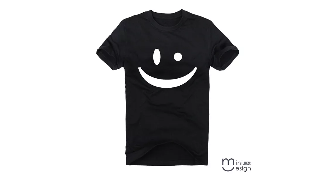 [Minidesign] （男款）Mini微笑原創設計T 三色-L（黑色）