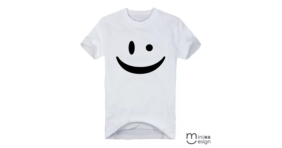 [Minidesign] （男款）Mini微笑原創設計T 三色-L（白色）