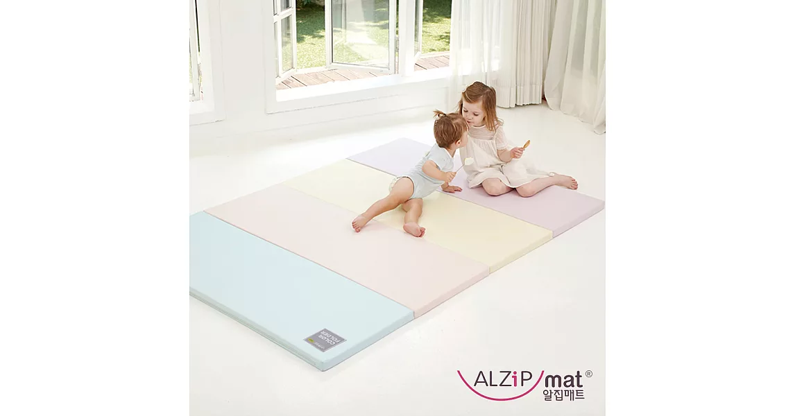 【ALZiPmat】韓國手工製 時尚經典四折折疊墊 - 經典馬卡龍