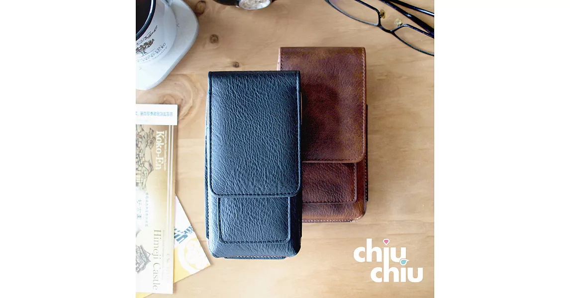 【CHIUCHIU】HTC U12+ (6吋)復古質感犀牛紋雙卡層可夾式保護皮套(沉穩黑)