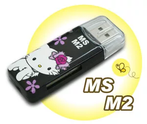 博客來 Charmmy Kitty 單槽讀卡機 Ms M2 8合1系列 晶亮黑 晶亮黑