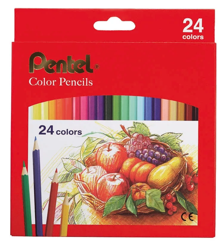 博客來 Pentel彩色鉛筆24色