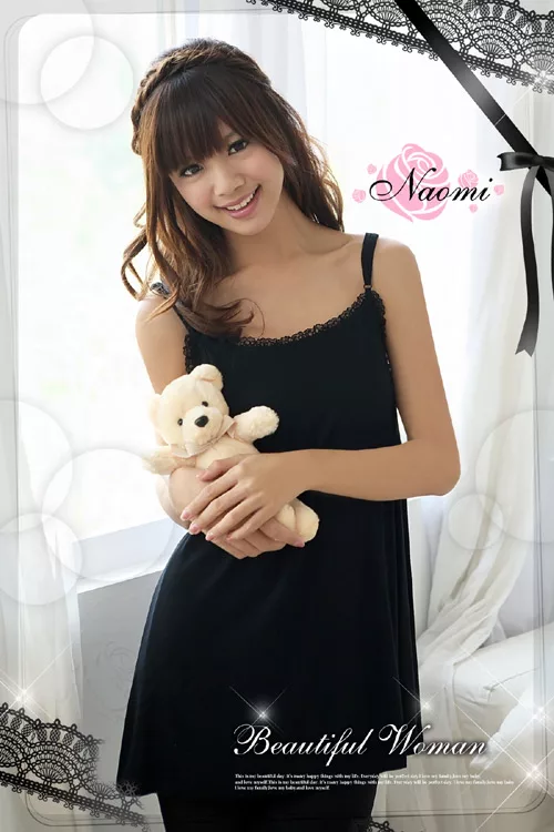 博客來 Naomi孕婦裝 蕾絲邊百搭 細肩帶背心free黑色