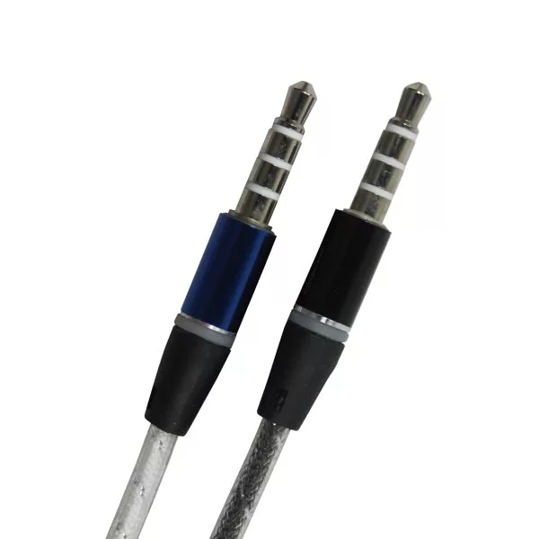 博客來 3 5mm音源轉接線 公對公 三環四節 尼龍包覆白色