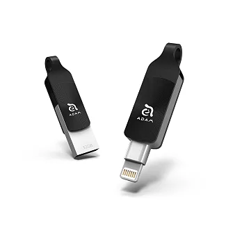 ADAM iKlips DUO+ 蘋果iOS USB3.1 極速雙向隨身碟 32GB黑