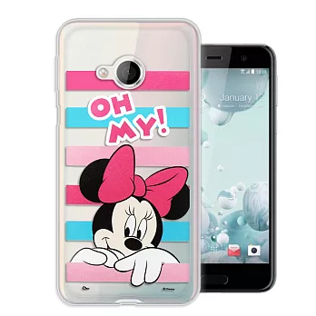 迪士尼Disney正版授權 宏達電 HTC U Play 5.2吋 大頭招呼系列軟式手機殼(米妮)