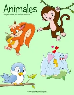 Animales libro para colorear para niños pequeños 1, 2 & 3