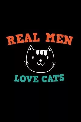 Real men love cats: 6x9 Men blank with numbers paper notebook notes