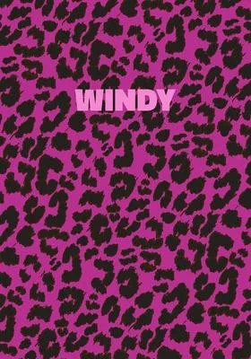Windy: Personalized Pink Leopard Print Notebook (Animal Skin Pattern). College Ruled (Lined) Journal for Notes, Diary, Journa