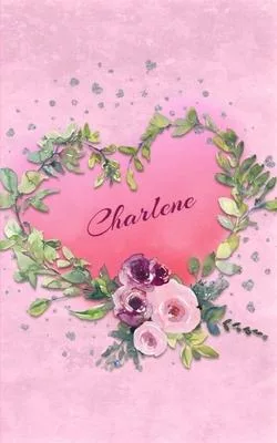 Charlene: Personalized Small Journal - Gift Idea for Women & Girls (Pink Floral Heart Wreath)