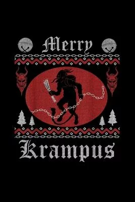 Merry Krampus Christmas Psychobilly Horror Ugly Sweater: Blank Lined Notebook Journal for Work, School, Office - 6x9 120 page