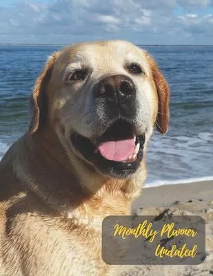 Monthly Planner Undated: Labrador dog on the beach.Undated Monthly Planner with to do list and personal expense tracker.Two-year(24+1 month)A B