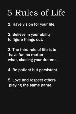 5 Rules of Life ( Happy 40 Birthday ): 6x9 Lined Notebook, Gift For a Friend or a Colleague (Gift For Someone You Love), Birthday Gift