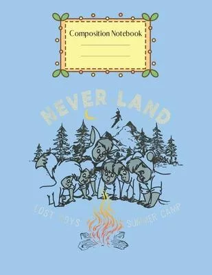 Composition Notebook: Disney Peter Pan Lost Boys Summer Camp Portrait Peter Pan Theme Notebook for Girls Teens Kids Journal for Kids College