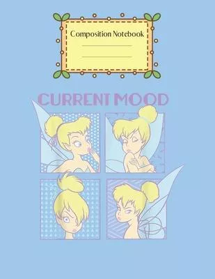 Composition Notebook: Disney Peter Pan Tinker Bell Never Grow Up Text Silhouette Cute Theme Marble Size Notebook Composition Blank Pages Rul
