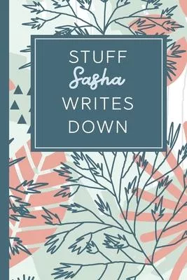 Stuff Sasha Writes Down: Personalized Journal / Notebook (6 x 9 inch) STUNNING Tropical Teal and Blush Pink Pattern