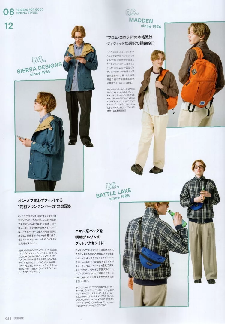 春季造型主張：懷舊單品戶外風