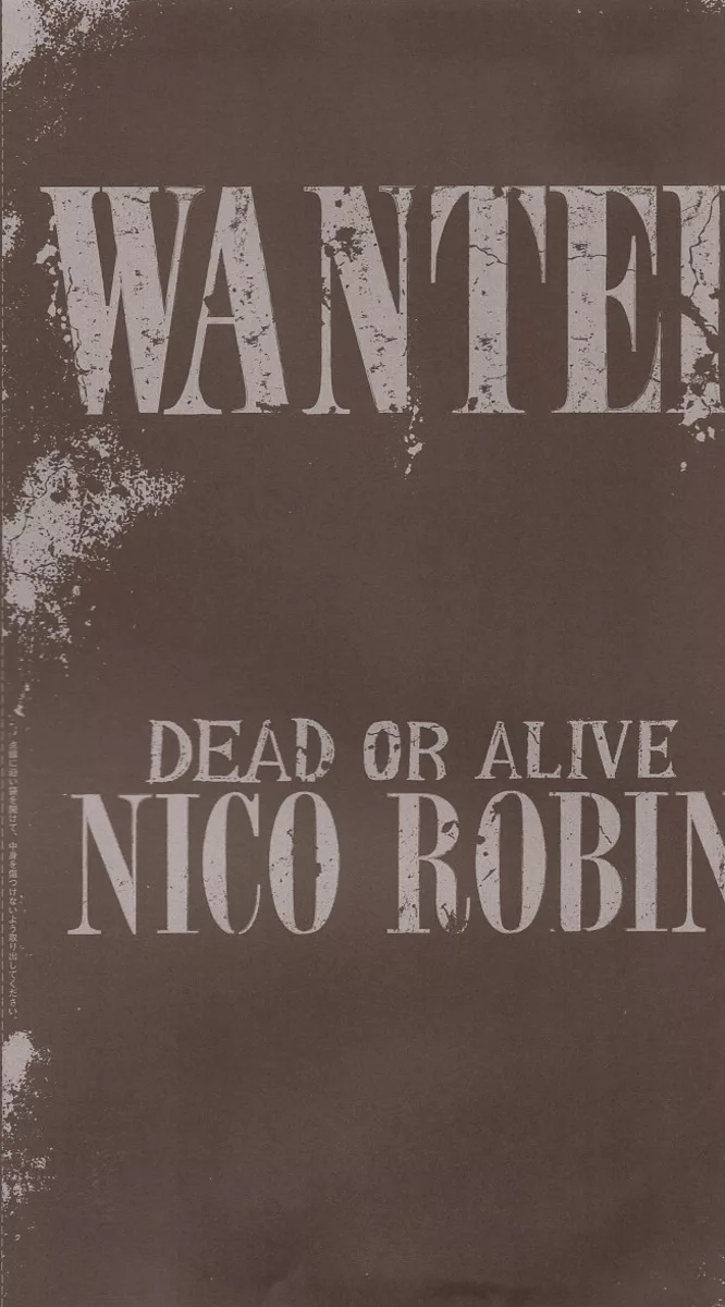 袋封附錄：妮可羅賓懸賞單「WANTED DEAD OR ALIVE NICO ROBIN」