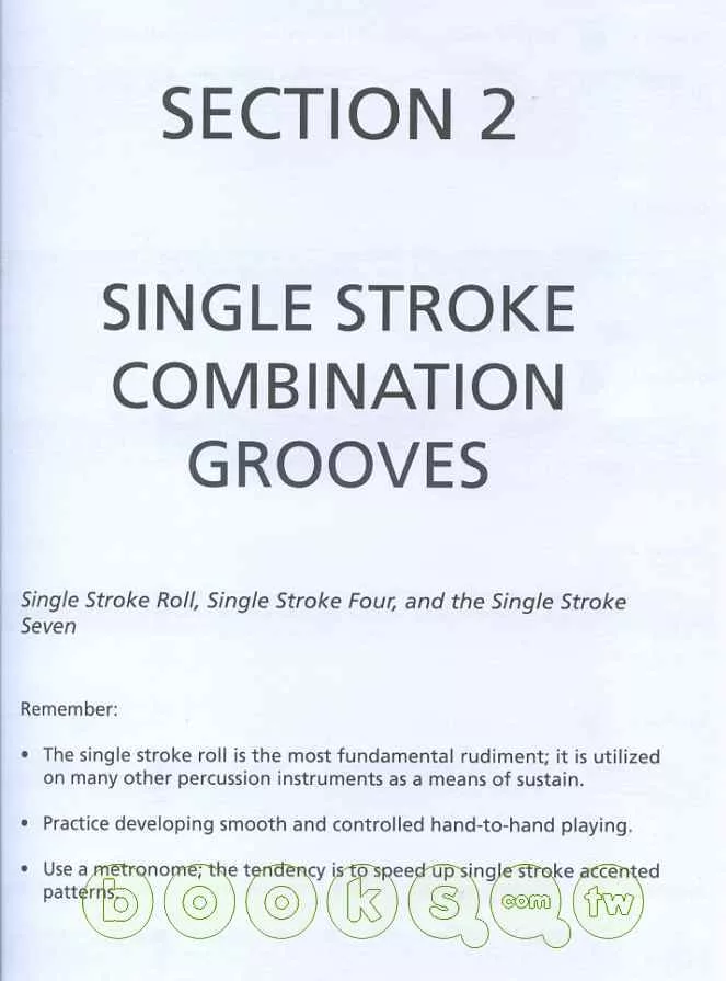 Single Stroke Combination Grooves/單打法。