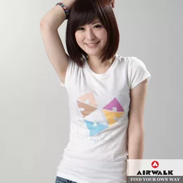 【AIRWALK】繽紛LOGO柔棉長版TEE-女(淑女白 - XL)