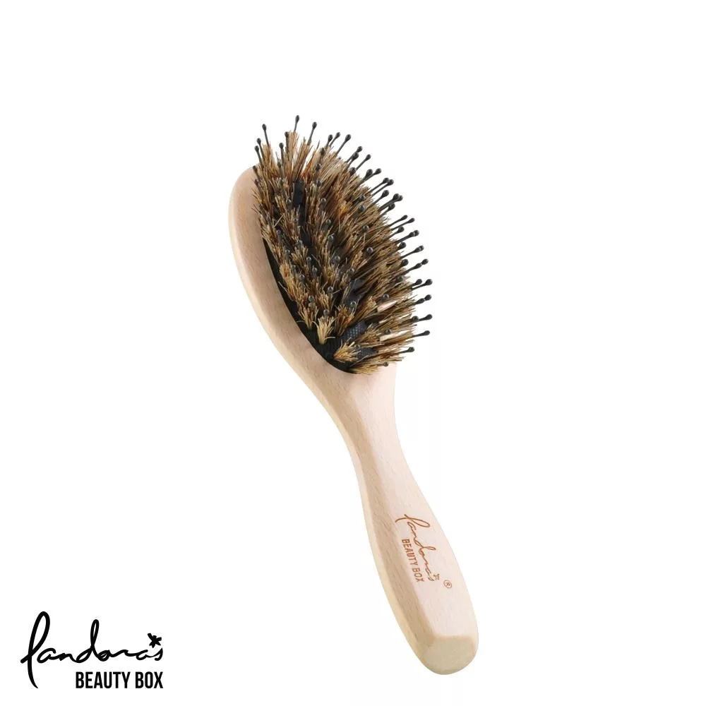 【Pandora’s Beauty Box】櫸木氣墊豬鬃梳 (小) _按摩梳/氣墊梳/美髮梳/護髮梳子/髮梳