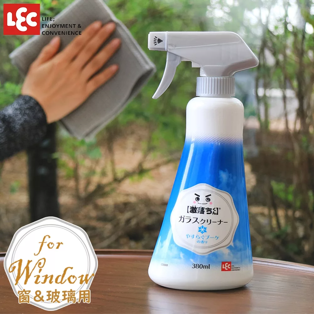 日本LEC 激落鏡子防霧用泡沫型清潔劑380ml(花香)