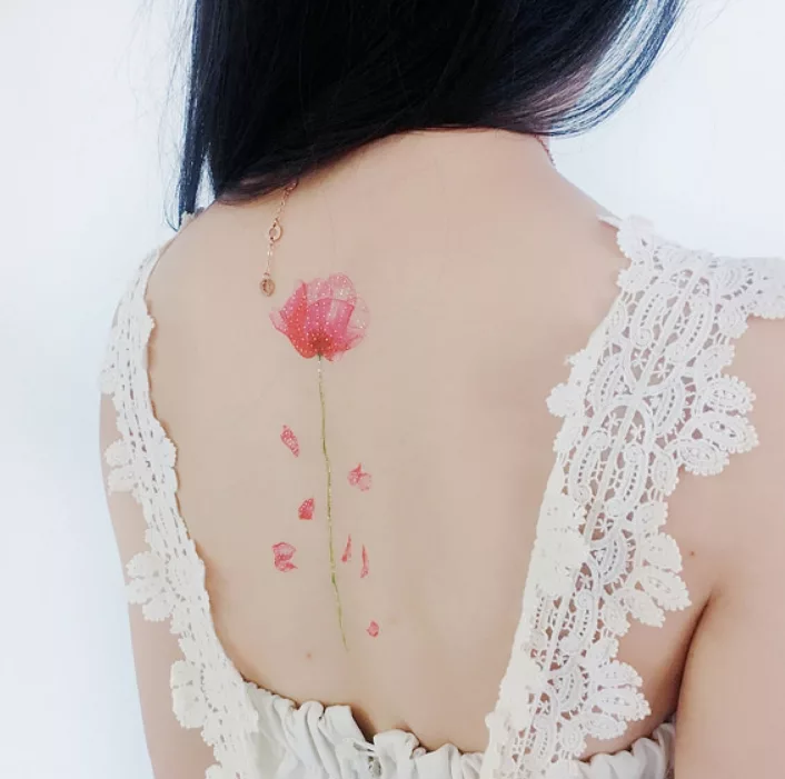 博客來 Paperself刺青貼紙 罌粟花poppy 2入