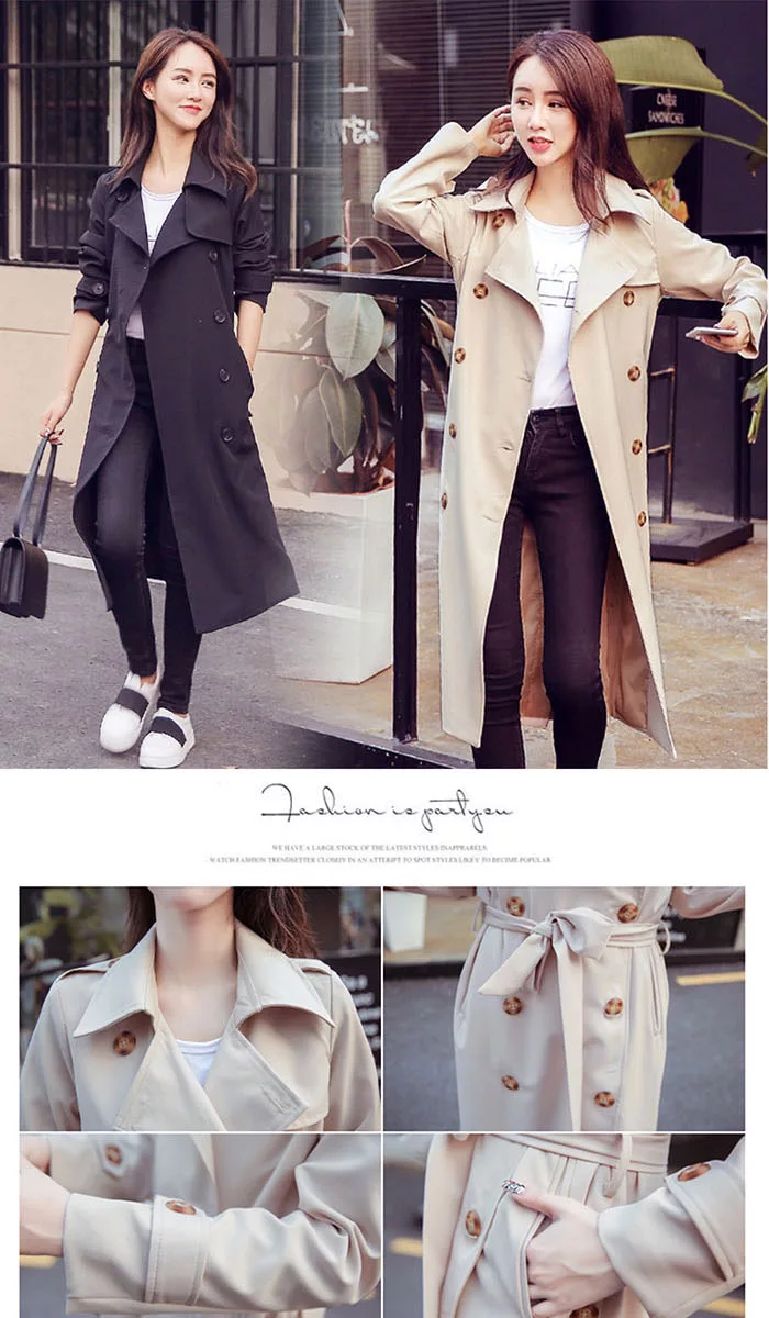 博客來 Kissdiamond 米蘭風時尚百搭中長版修身雙排扣風衣外套 Kd 9 初秋 穿搭 時尚 防風 2色s Xl S卡其