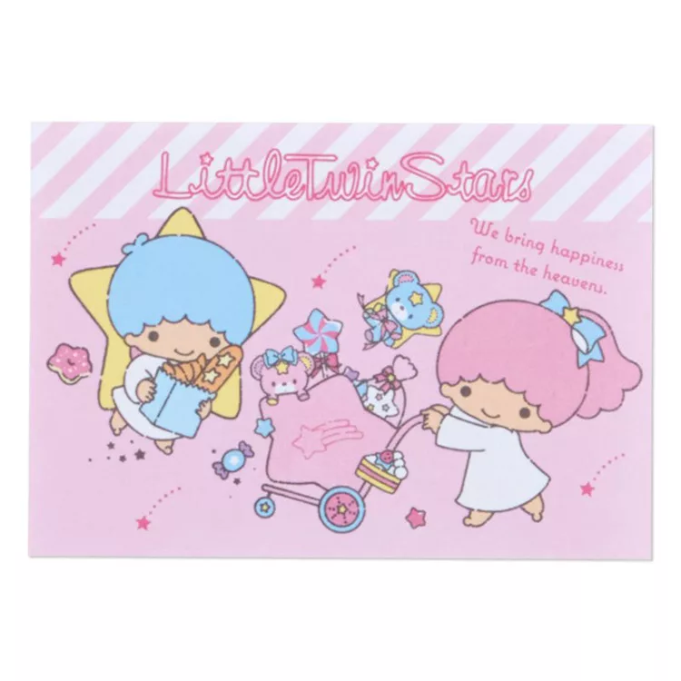 博客來 Sanrio 桌上型造型迷你推車附便條紙雙子星kiki Lala 購物系列粉