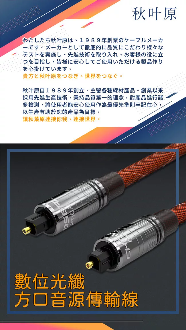 博客來 日本秋葉原 家庭劇院高保真數位光纖方口音源傳輸線1m