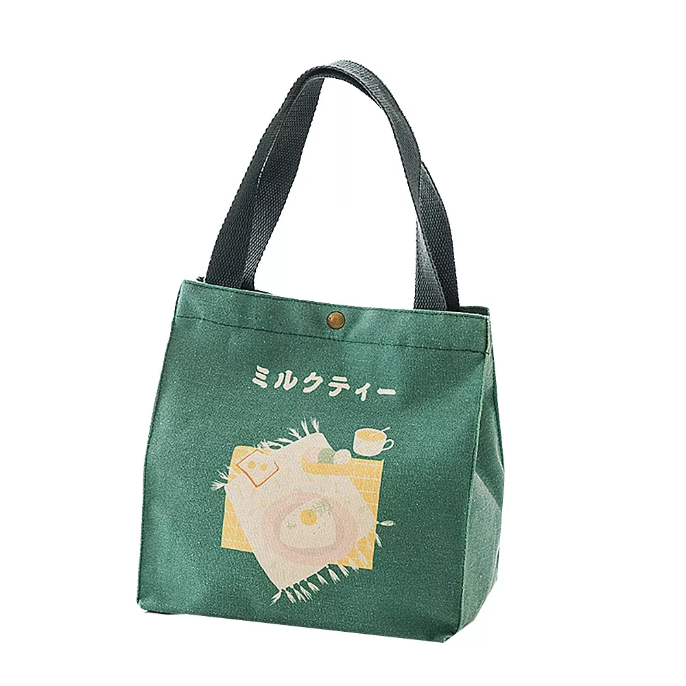 E.City_日式帆布便當包購物袋方款綠