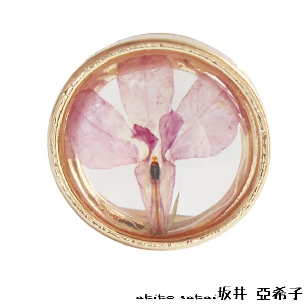 『坂井.亞希子』立體透明精緻氣質花朵開口戒 -圓形紅色