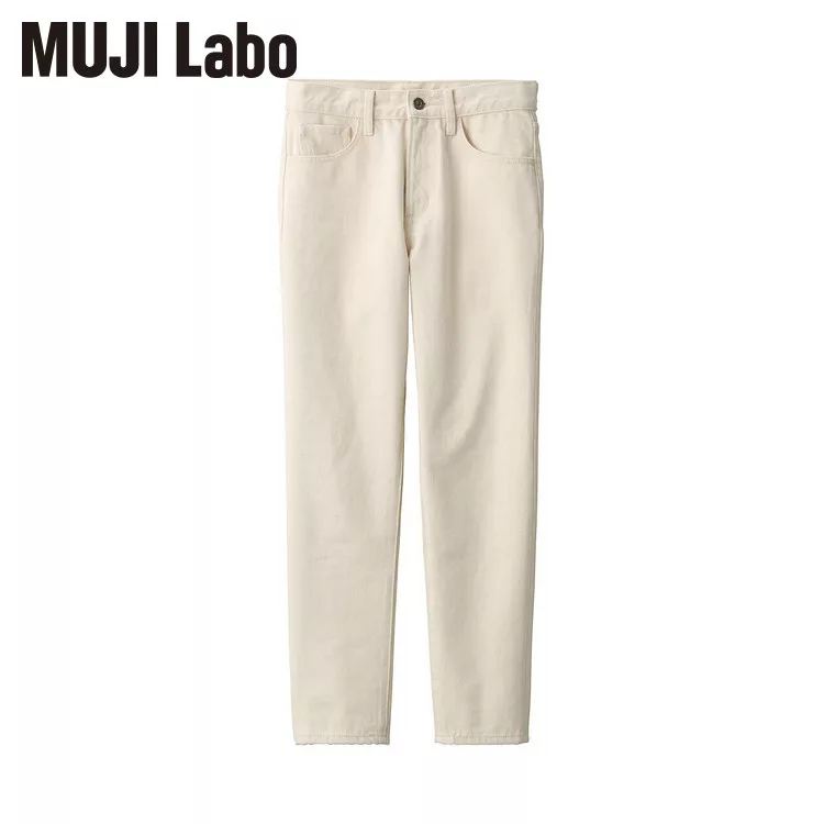 【MUJI 無印良品】日本丹寧素材錐形褲23吋 原色