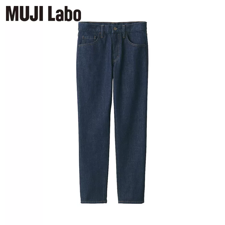 【MUJI 無印良品】日本丹寧素材錐形褲25吋 暗藍
