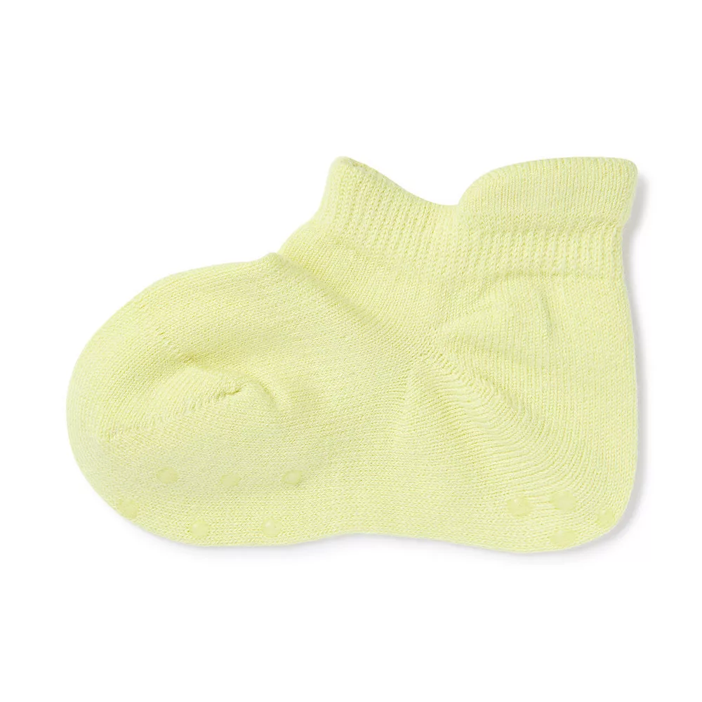 【MUJI 無印良品】幼兒棉混淺口直角襪11-15cm 淡黃