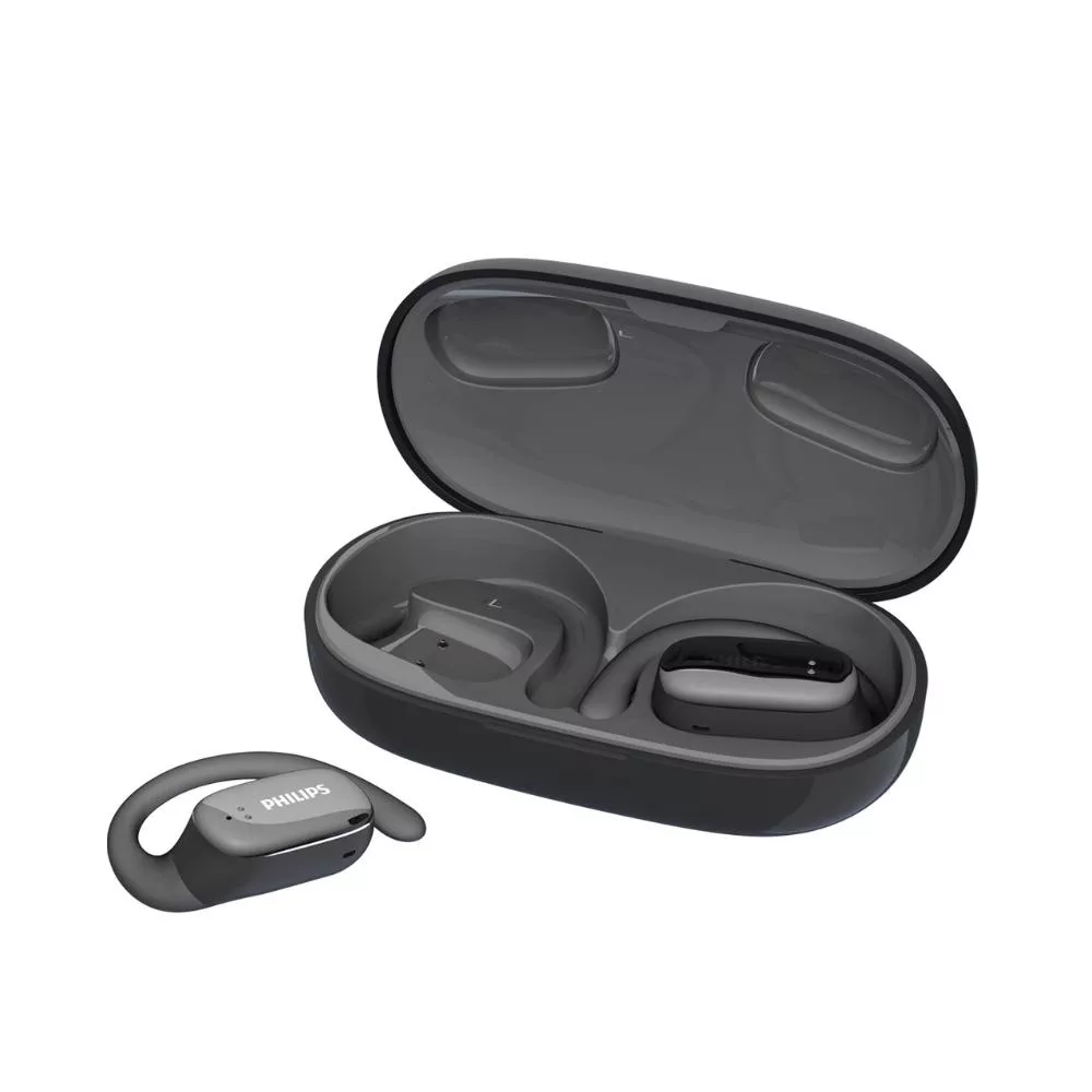 Philips GO系列 TAT3708 長續航開放式真無線運動耳機|音韻絕響 靜謐隨行 黑色