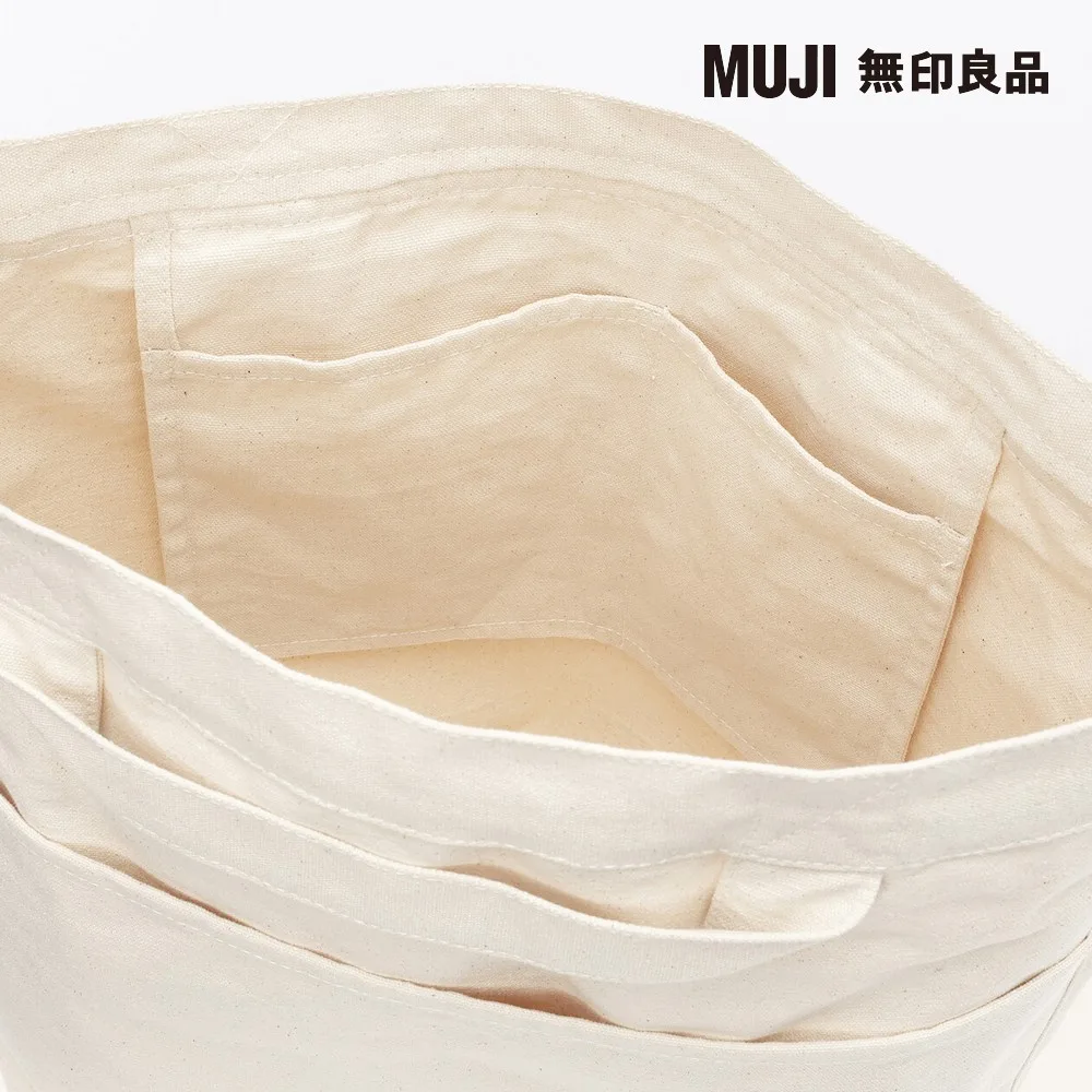 博客來-【MUJI 無印良品】帆布肩背托特包 原色