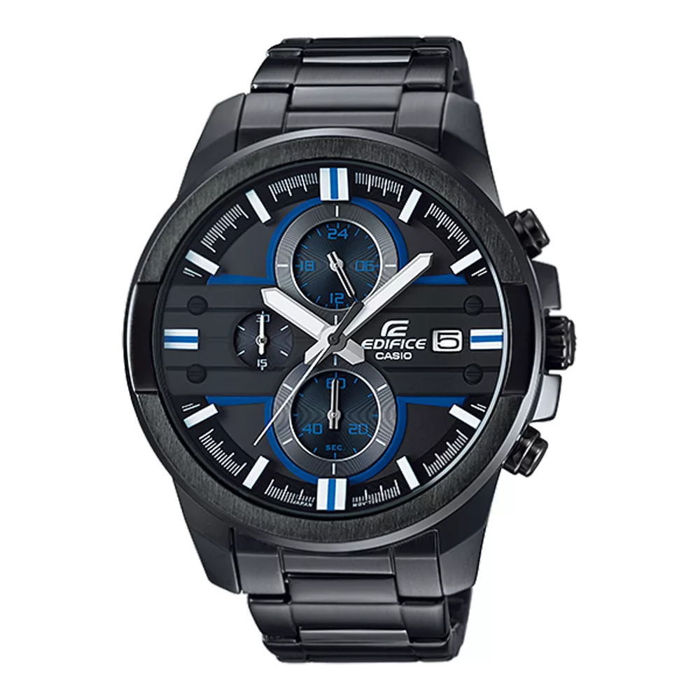 CASIO EDIFICE 競速未來三眼計時賽車腕錶-藍x黑