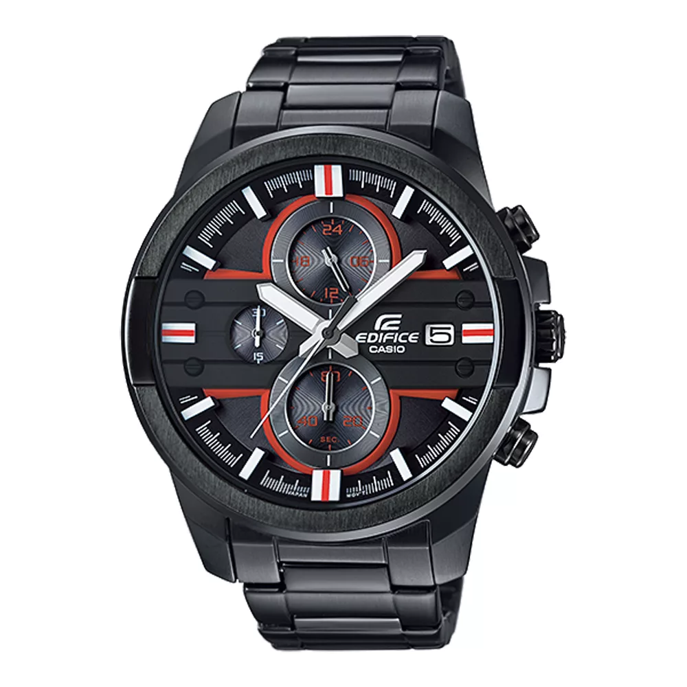 CASIO EDIFICE 競速未來三眼計時賽車腕錶-紅x黑