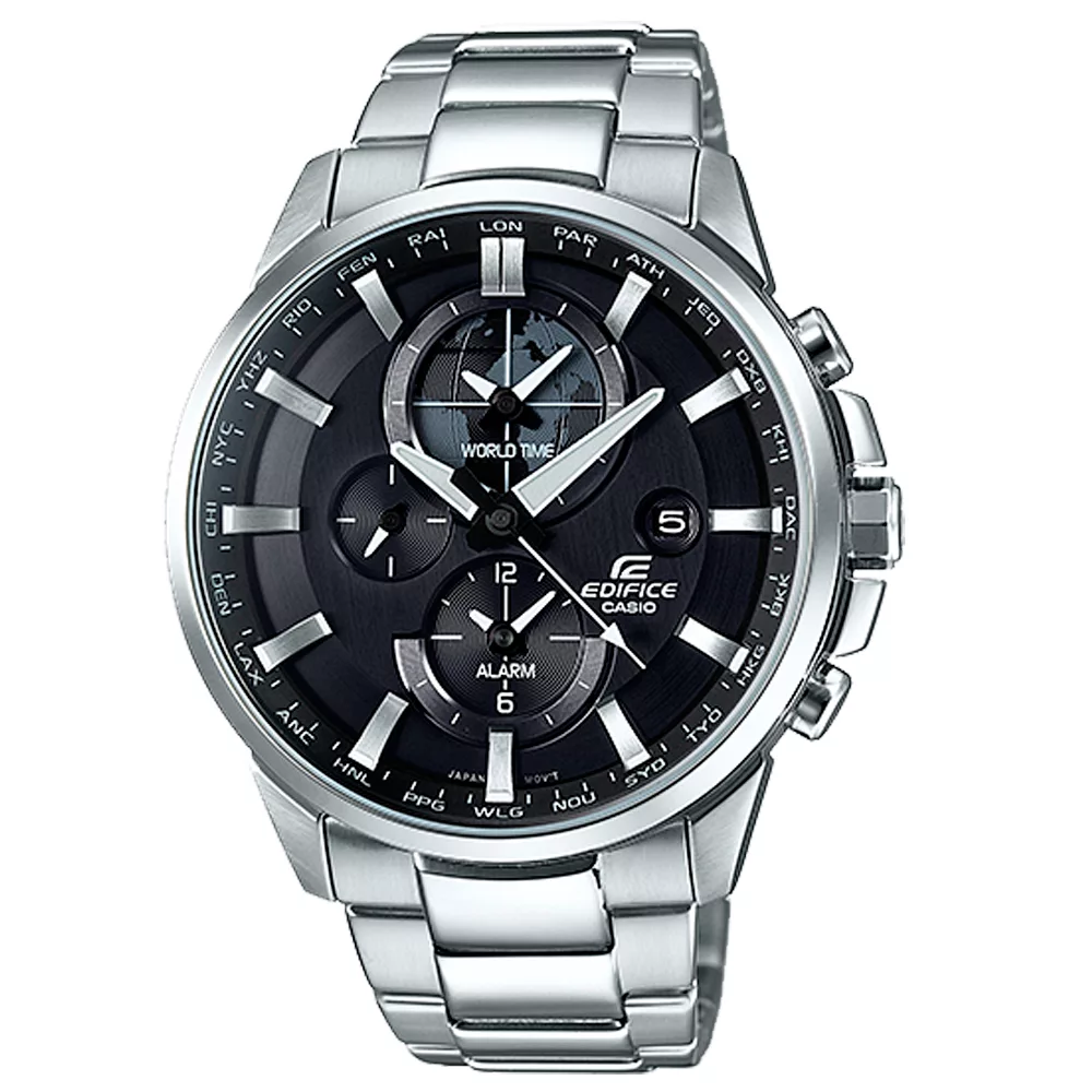 CASIO EDIFICE   爵士遨遊雙時區賽車腕錶-ETD-310D-1AVUDF