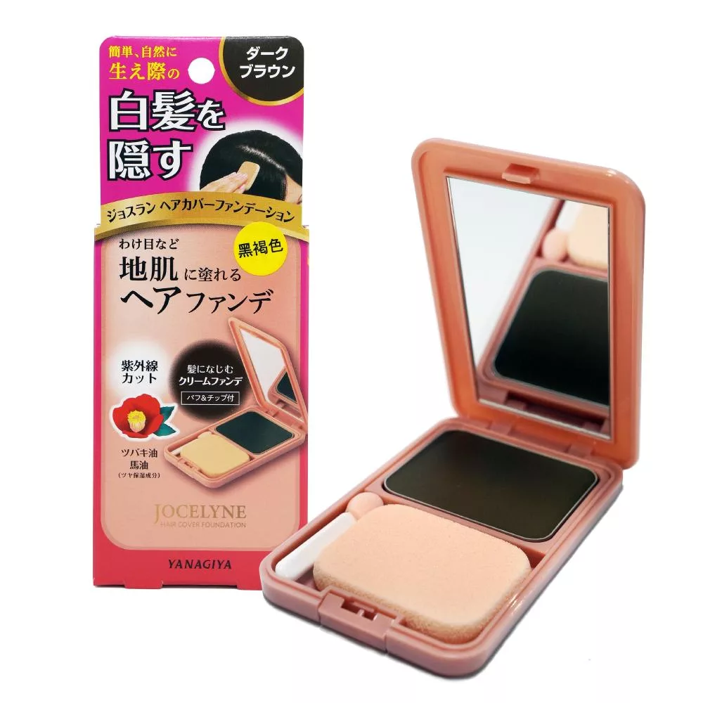 日本柳屋雅娜蒂 白髮遮瑕粉餅13g 黑褐色