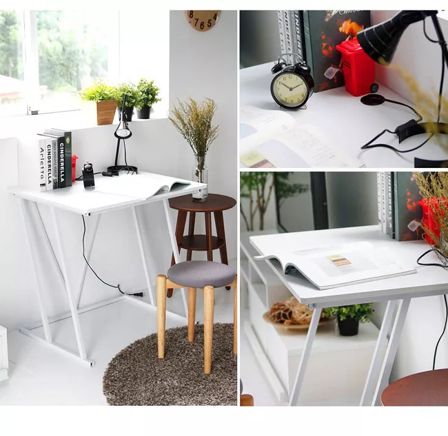 博客來 Peachy Life 簡約z字造型電腦桌 工作桌 80x60x75cm 2色可選 胡桃