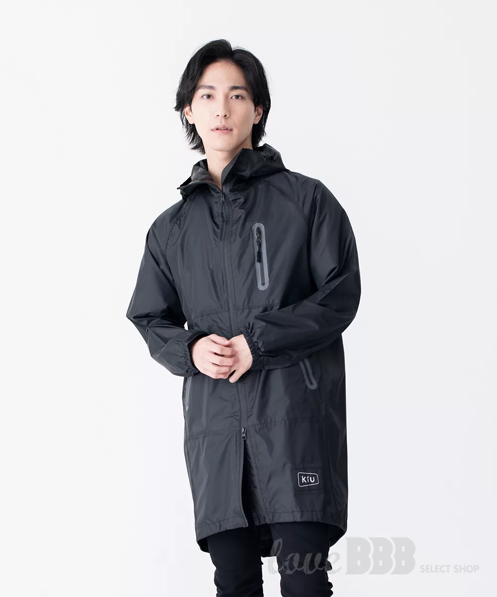 日本KIU 空氣感雨衣/時尚防水風衣 附收納袋(男女適用) 28900 黑色
