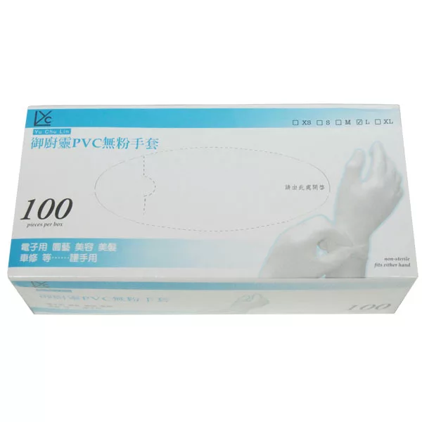 博客來 御廚靈拋棄式pvc無粉手套 M號 100入x3盒