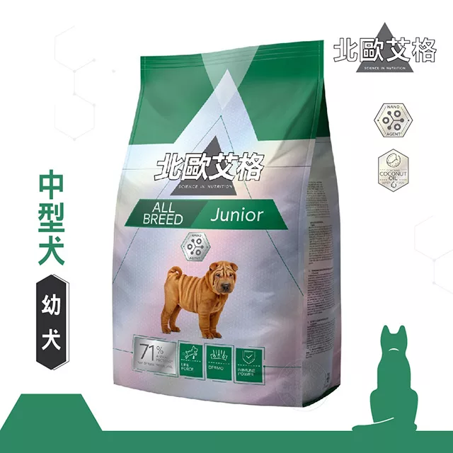 博客來 送贈品h北歐艾格中型幼犬11kg 狗飼料小 中 大型犬雞肉 羊肉 鮭魚中型幼犬11kg中型幼犬11kg