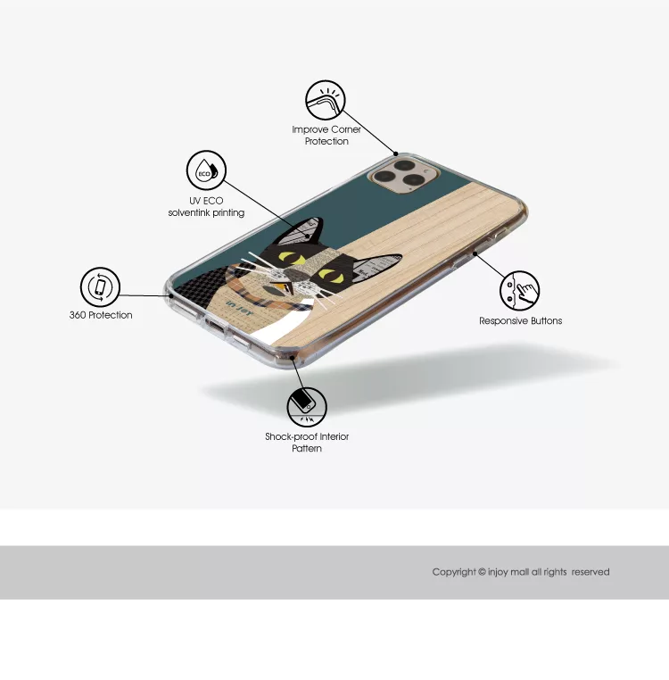 博客來 Injoymall For Iphone 11 格紋拼貼賓士貓防摔手機殼保護殼