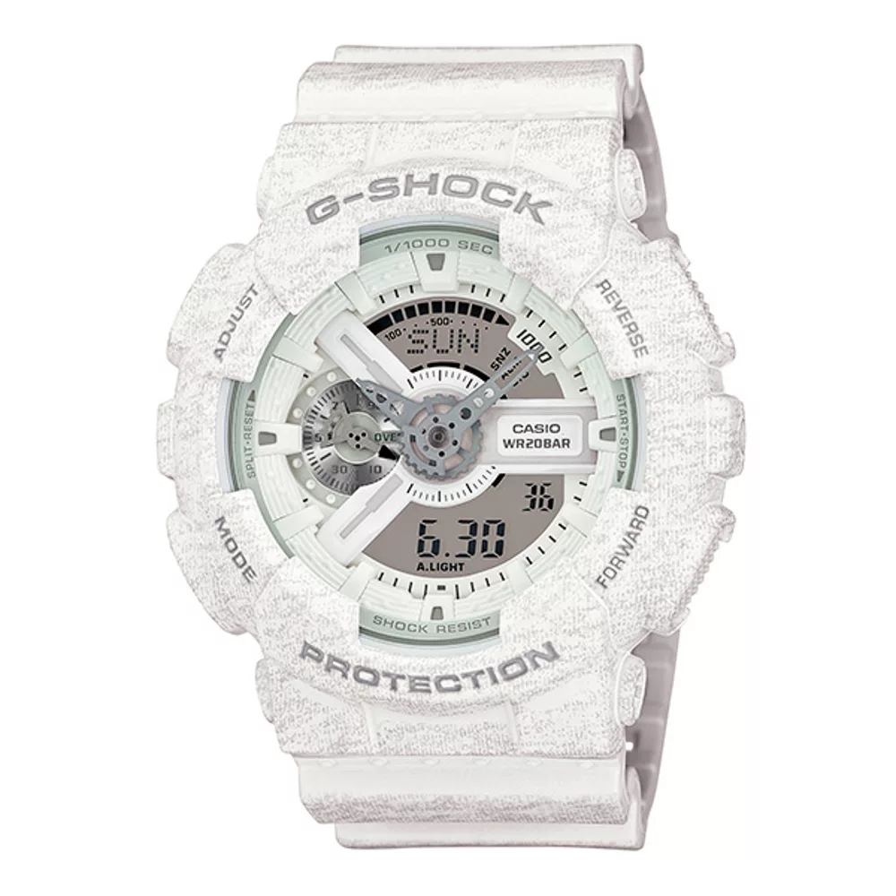 CASIO G-SHOCK系列 狂野紡織大錶徑運動錶-白