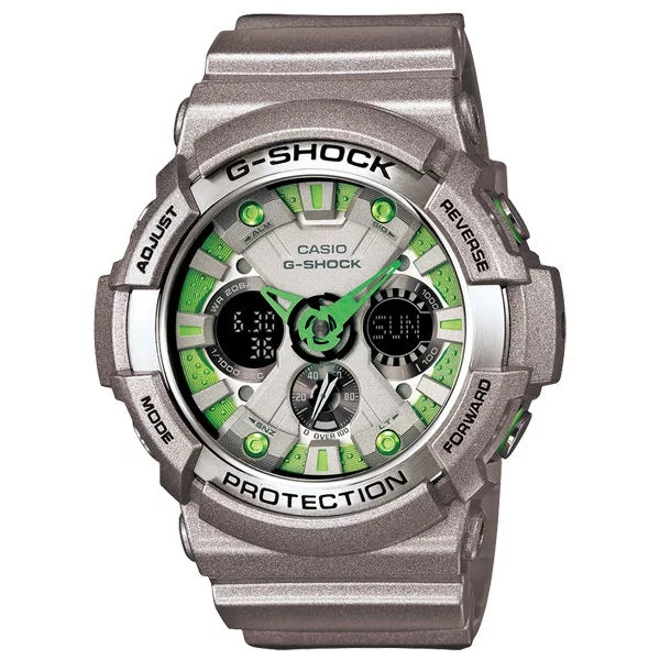 CASIO G-SHOCK 金屬狂潮雙顯運動錶(金屬綠)