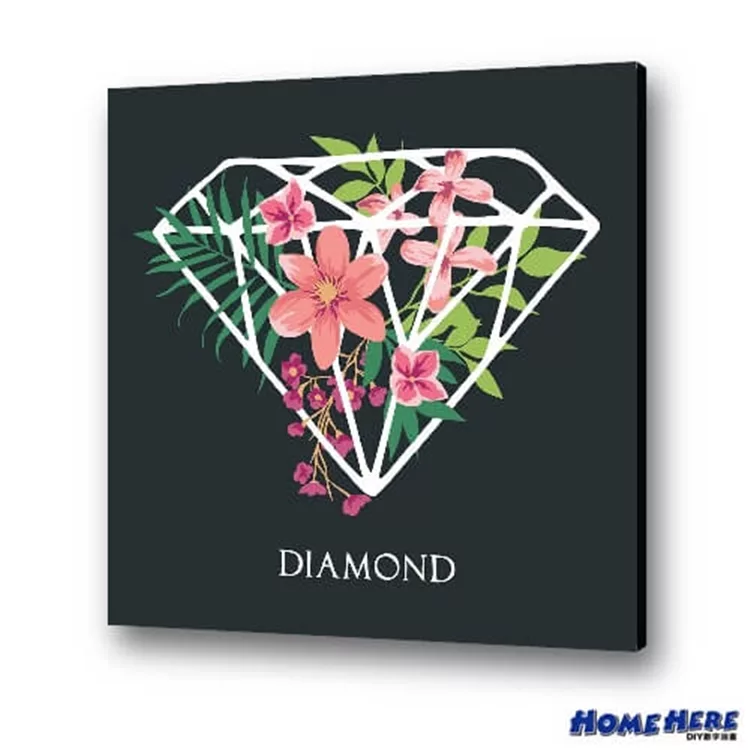 博客來 Homehere Diy數字油畫 鑽石花 升級加大版